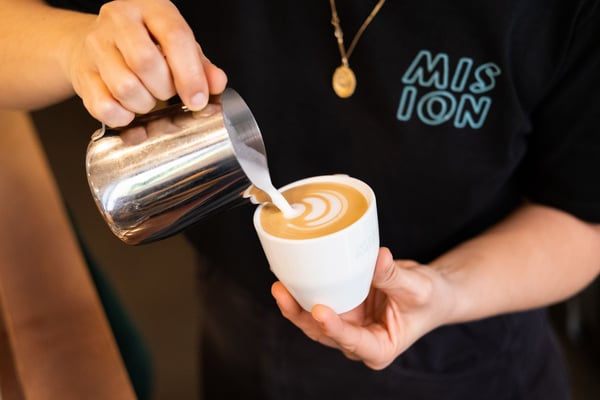 Barista preparing coffee